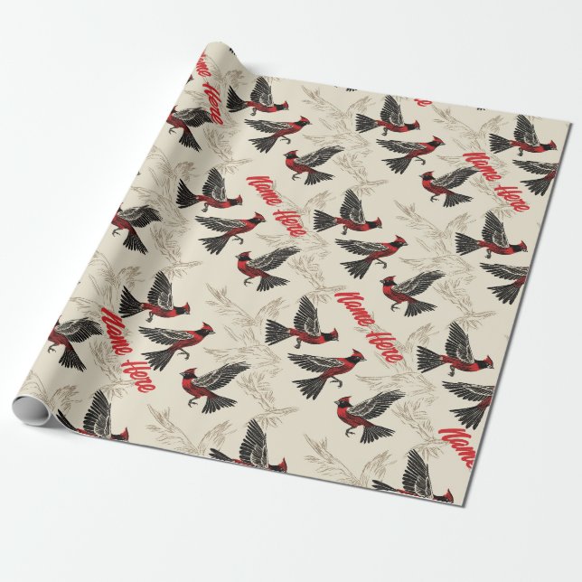 Personalised Cardinal Wrapping Paper (Unrolled)