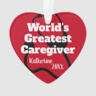 Personalised Caregiver Red Heart Christmas