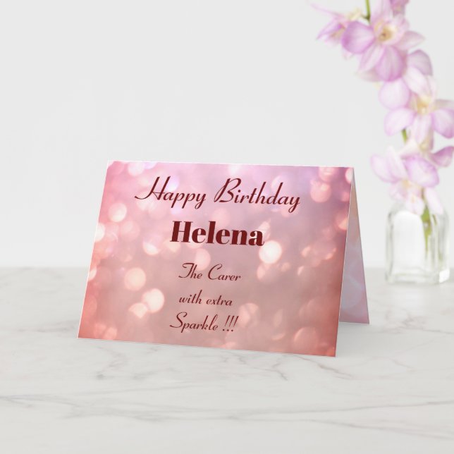 Personalised Carer Birthday Card (Orchid)