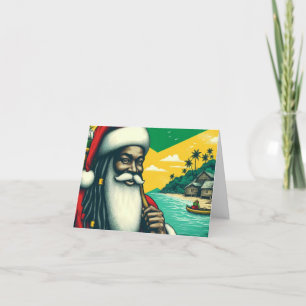 Personalised Caribbean Santa Christmas Card 