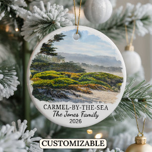 Personalised Carmel By The Sea, Custom California Ceramic Ornament