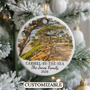 Personalised Carmel By The Sea, Custom California Ceramic Ornament