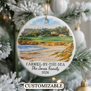 Personalised Carmel By The Sea, Custom California Ceramic Ornament