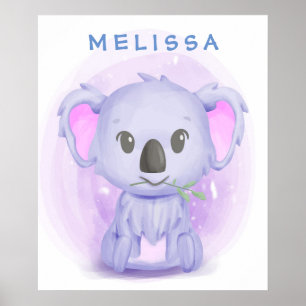 Personalised Cartoon Baby Koala 001 Poster