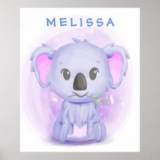 Personalised Cartoon Baby Koala 001 Poster
