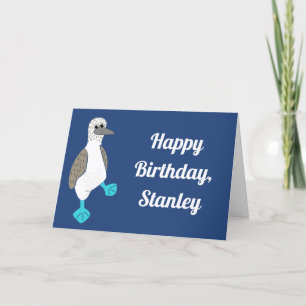 Personalised Cartoon Blue-Footed Booby Bird Card