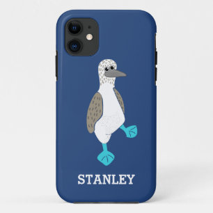 Personalised Cartoon Blue-Footed Booby Bird iPhone 11 Case