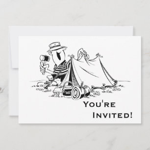 Personalised Cartoon Camp Out Invitation