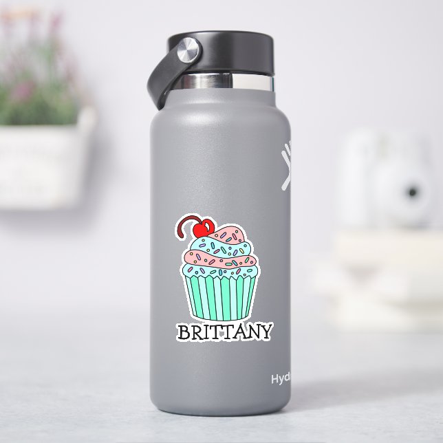 Personalised Cartoon Cupcake and Name  (HydroFlask)