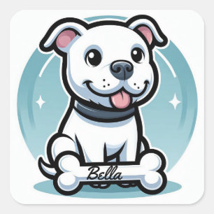 Personalised Cartoon dog Square Sticker