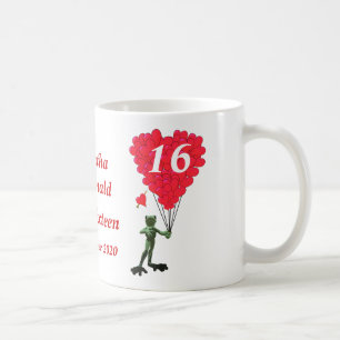 Personalised cartoon frog Sweet Sixteen Coffee Mug