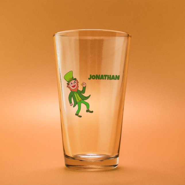 Personalised Cartoon Leprechaun St. Patrick's Day Glass (Creator Uploaded)