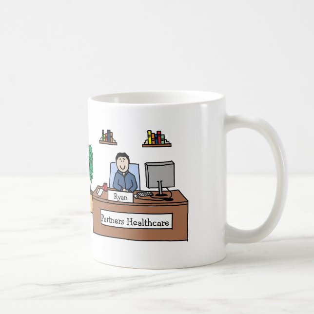 Personalised cartoon mug w company name (Right)