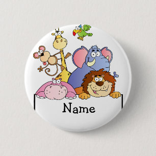 Personalised cartoon ZOO animals ARK 6 Cm Round Badge