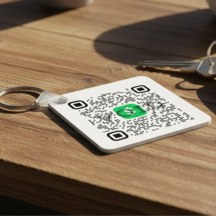 Personalised Cash App QR Code Key Ring