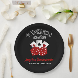 Personalised Casino Las Vegas Bachelorette Party Paper Plate