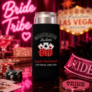 Personalised Casino Las Vegas Bachelorette Party Seltzer Can Cooler