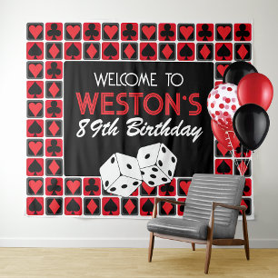 Personalised Casino Poker Party Backdrop Tapestry