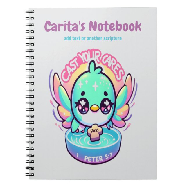 Personalised Cast Your Cares Notebook (Front)