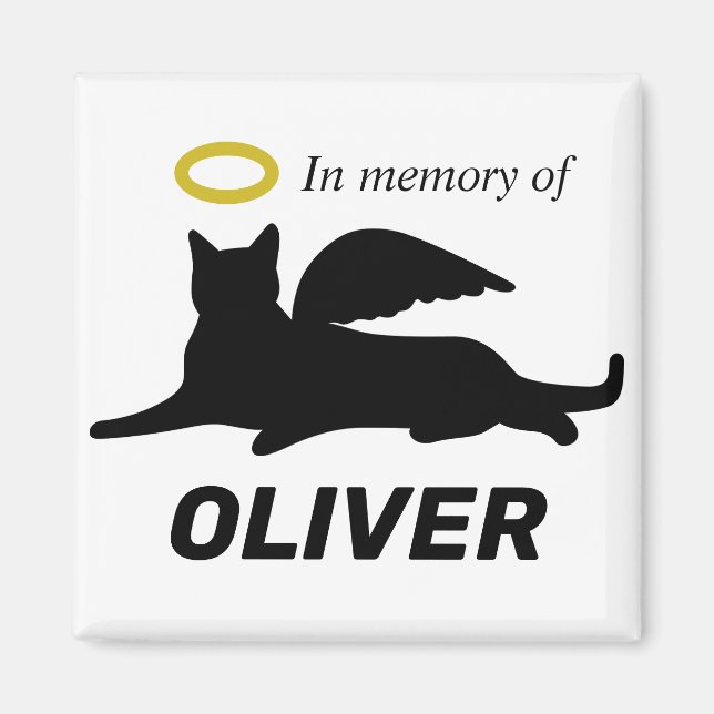 Personalised Cat Angel Magnet (Front)