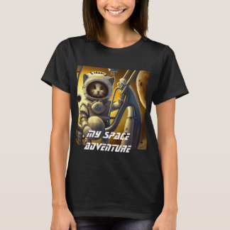 Personalised Cat Astronaut Illustration T-Shirt