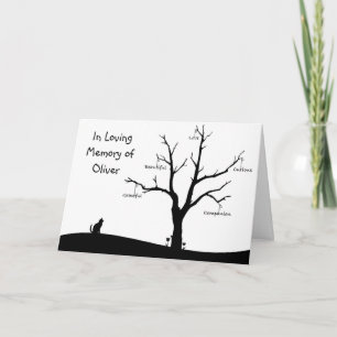 Personalised Cat Bereavement Sympathy Card