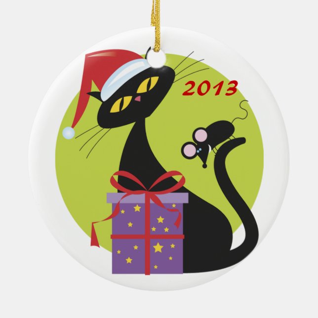 Personalised Cat Best Friend Christmas Ornament (Back)