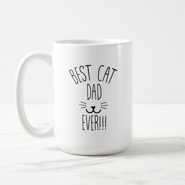Personalised Cat Dad Mug, Cat Lover Gift,Best Cat Coffee Mug (Left)