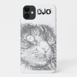 Personalised Cat Face Outline iPhone 11 Case