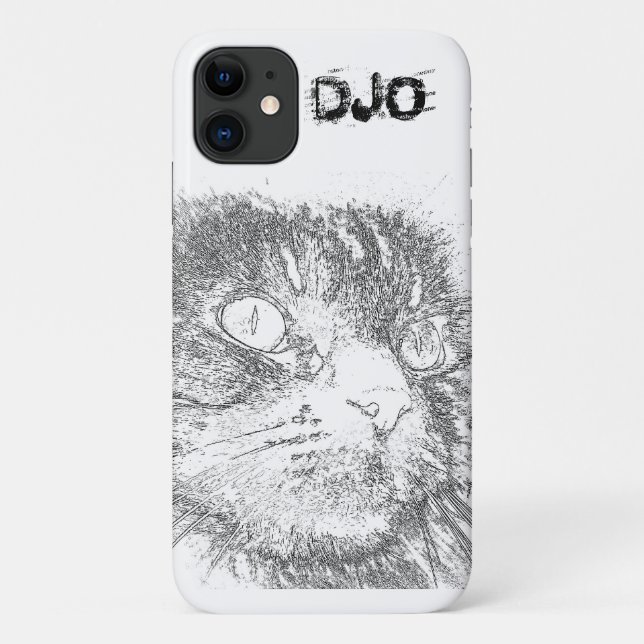 Personalised Cat Face Outline Case-Mate iPhone Case (Back)