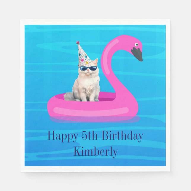 Personalised Cat Floatie Napkin (Front)