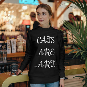 Personalised Cat Funny Modern Cosy Custom Black Sweatshirt