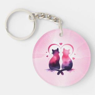Personalised Cat Heart Keychain