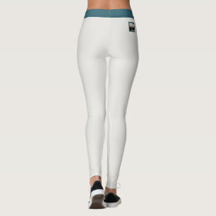 Personalised Cat Lover Pet Mum Warm Neutral Teal Leggings