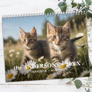 Personalised Cat Lovers Family Custom 2025 Photo Calendar