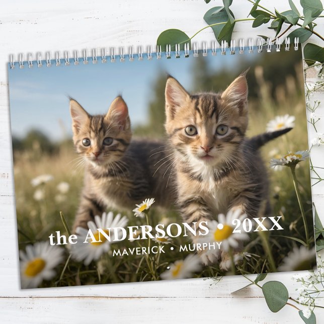 Personalised Cat Lovers Family Custom 2026 Photo Calendar (Creator Uploaded)