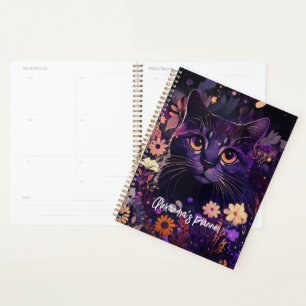 Personalised Cat Lover's Planner with Purple Cat