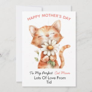 Personalised Cat Mother's Day Card, From my Cat Holiday Card