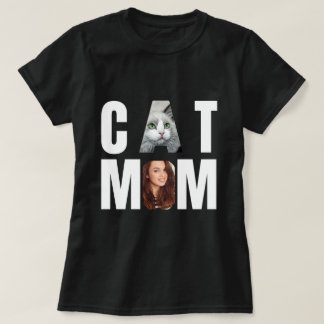 Personalised Cat Mum , cat photo T-Shirt