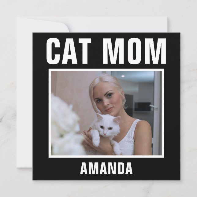 Personalised Cat Mum Custom Photo Card (Front)