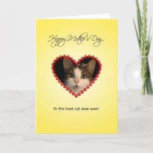 Personalised cat mum Mothers Day Card