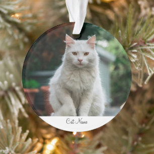 Personalised Cat Name Photo Ornament