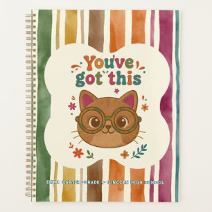 Personalised Cat Notebook School Journal Planner
