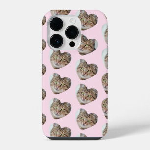 Personalised Cat or Dog Heart Photo Pattern iPhone 14 Pro Case