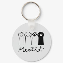 Personalised Cat Paw Keychain with Name