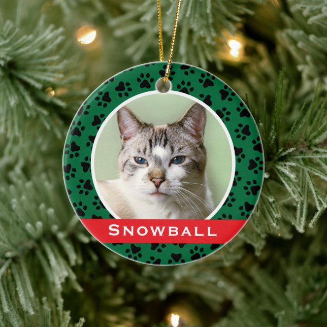 Personalised Cat Pet Photo Ornament (Tree)