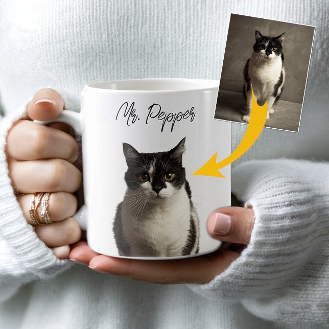 Personalised Cat Photo and Name Coffee Mug (Creator Uploaded)