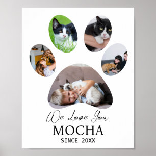 Personalised Cat Photo Collage Pet Lover Gift Poster
