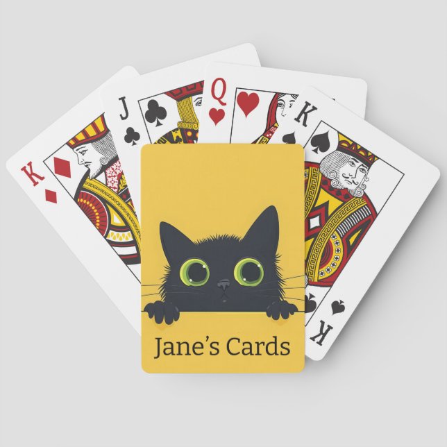 Personalised cat playing cards, cards (Back)