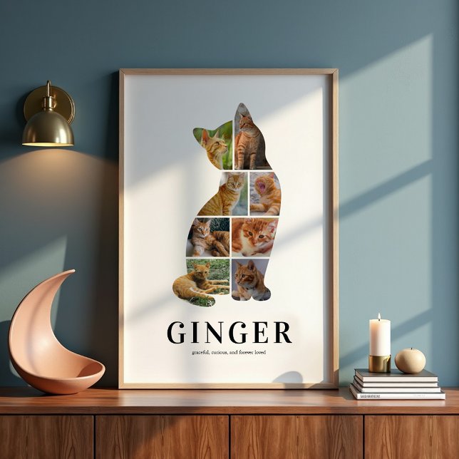 Personalised Cat Silhouette Photo Collage Poster (Creator Uploaded)